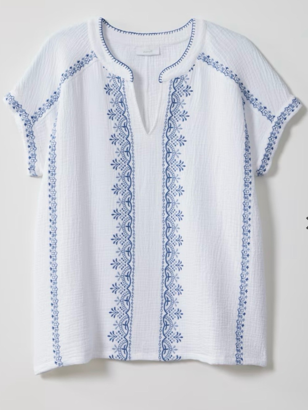 J. Jill Pure Jill Cotton-Gauze Embroidered Top NWT XSP